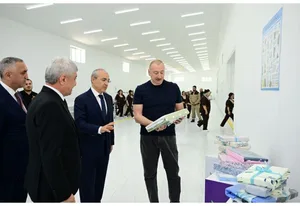 Президент Ильхам Алиев принял участие в открытии ООО «Карабахский текстильный дом» в Ходжалы