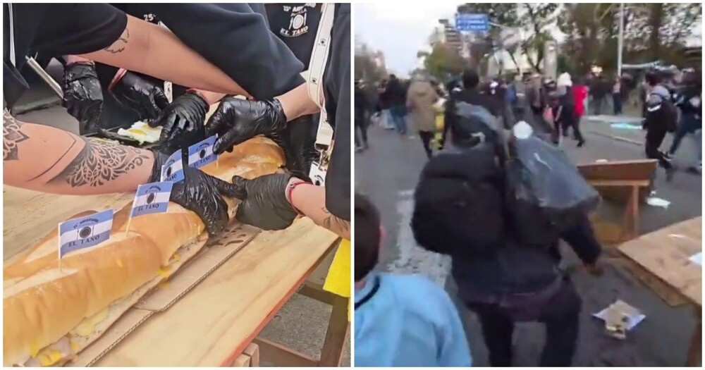 В Аргентине зрители растащили 750-метровый сэндвич до фиксации рекорда (видео)