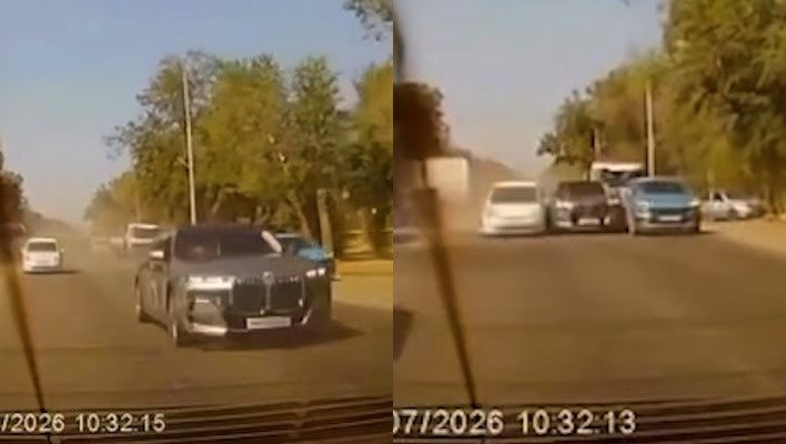 В Бишкеке произошло массовое ДТП. Водитель BMW сбил двух девушек (видео)