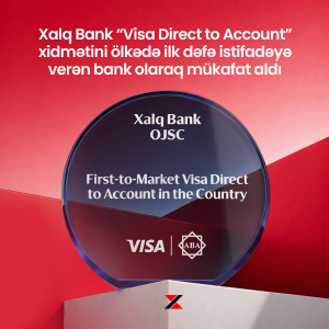 Халг Банк удостоен награды за сервис “Visa Direct to Account”